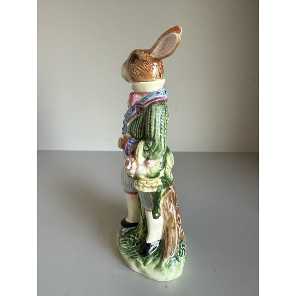 Fitz and Floyd rabbit shaker carrying basket of flowers. Salt Shaker - Picture 2 of 5